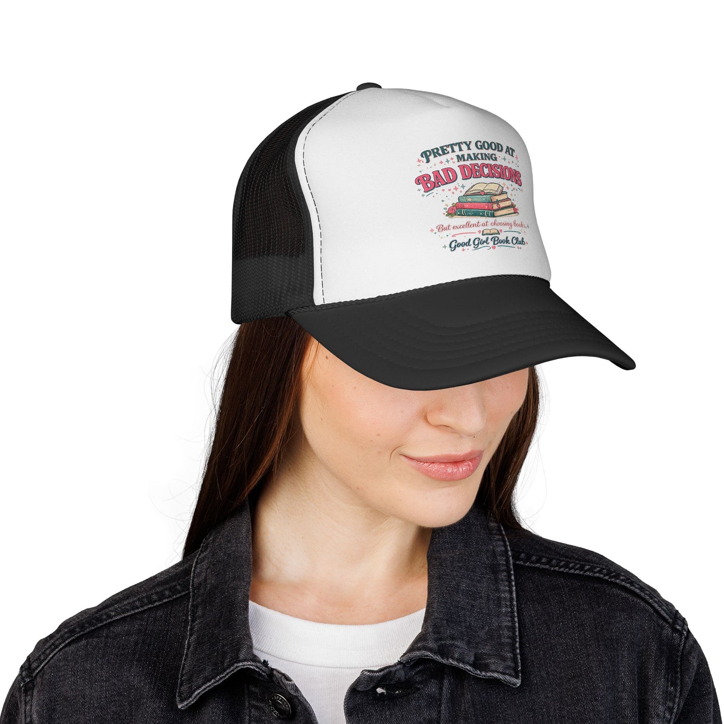 Trucker Cap — "Pretty Good At Making Bad Decisions" Vintage Camper Hat