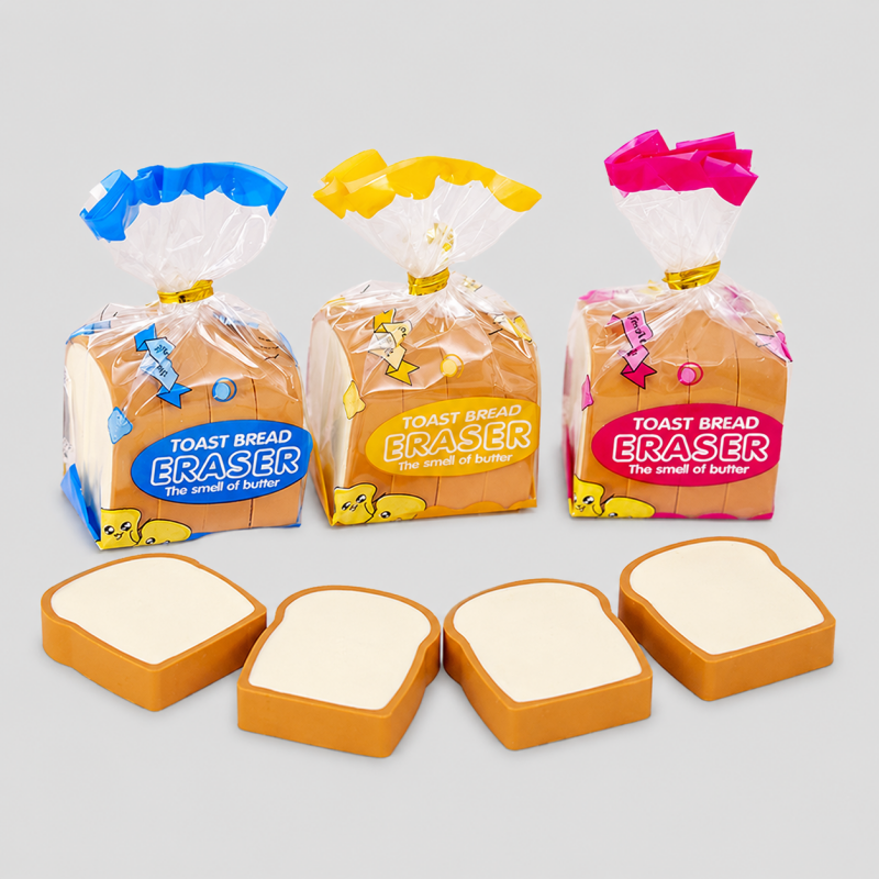 Toast Bread Shaped Eraser Set