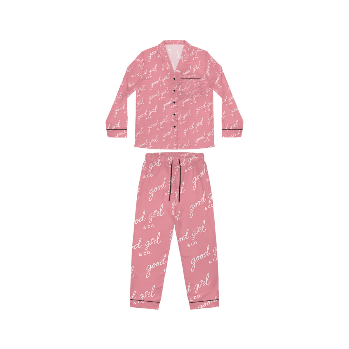 Good Vibes Pink Satin Pajamas