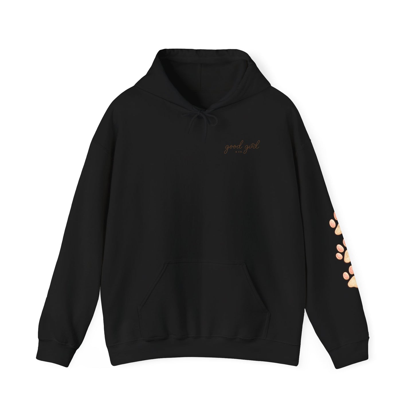 Bernese Mountain Puppy Hoodie — Cute Dog Drinking Soda Graphic Sweatshirt with Paw Sleeve