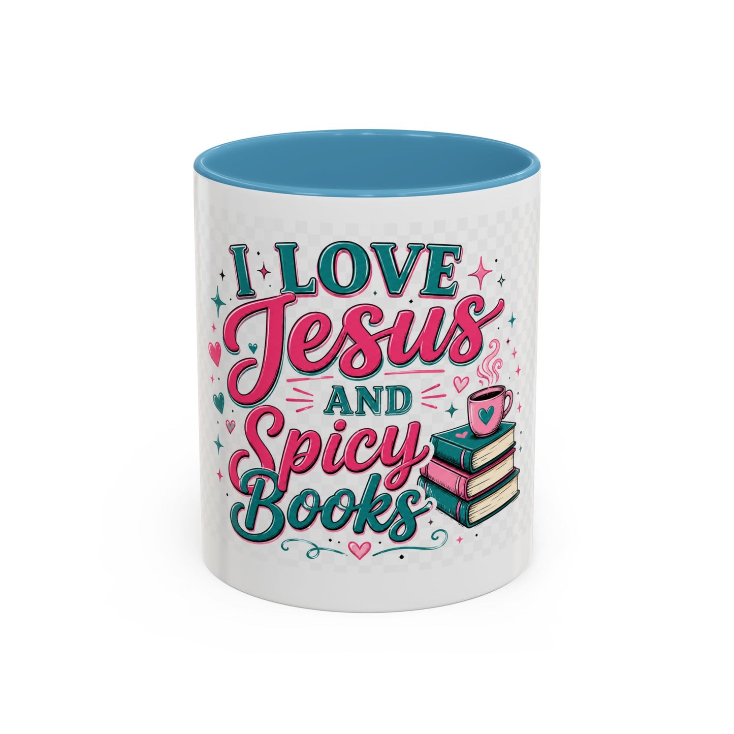 Coffee Mug — "I Love Jesus and Spicy Books" Christian Book Lover Gift