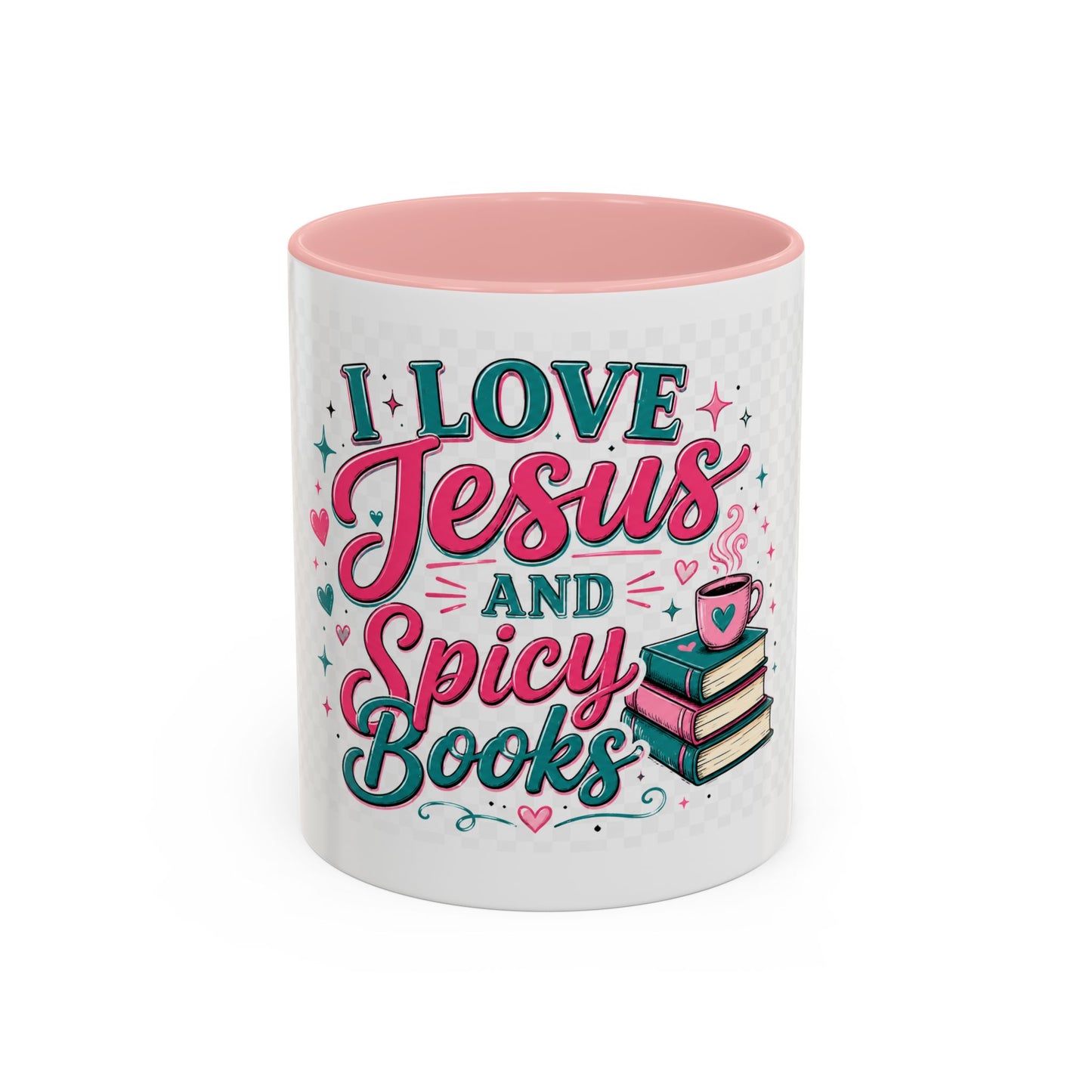 Coffee Mug — "I Love Jesus and Spicy Books" Christian Book Lover Gift