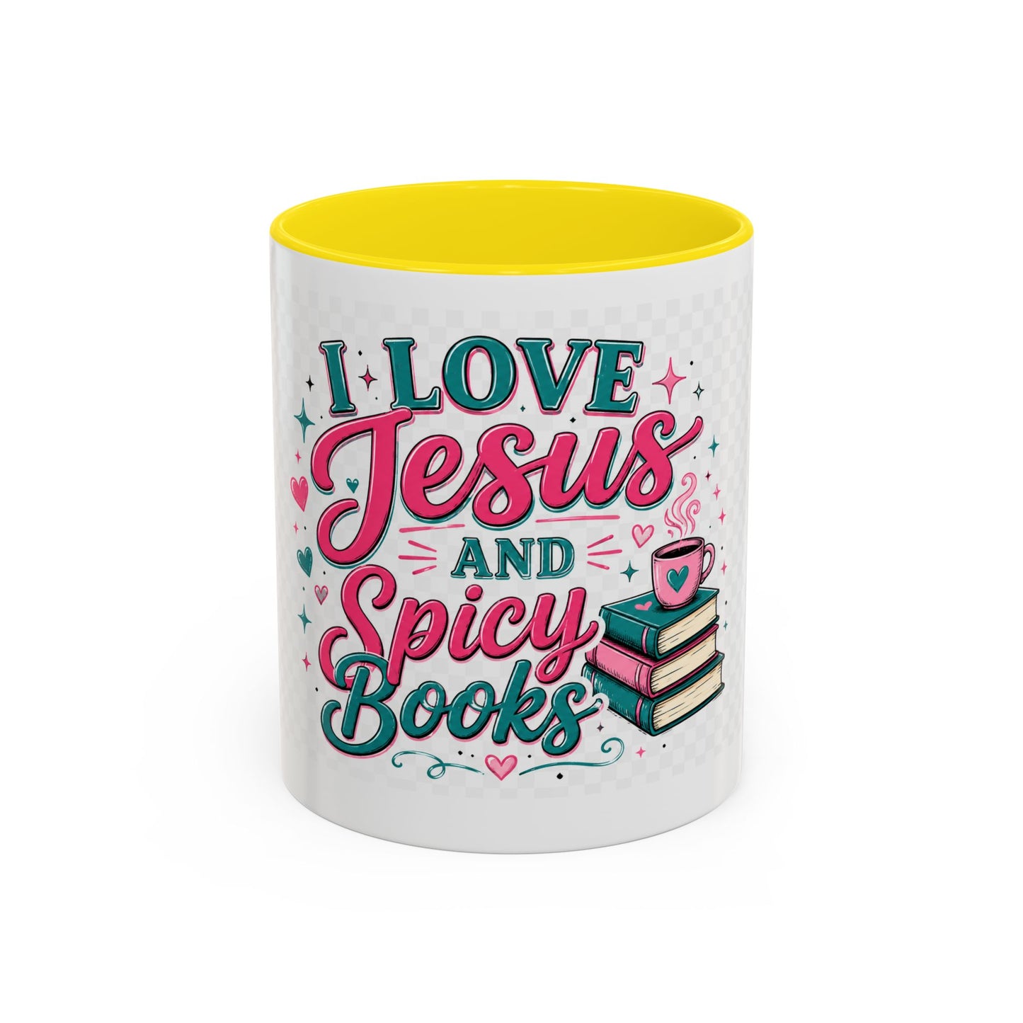 Coffee Mug — "I Love Jesus and Spicy Books" Christian Book Lover Gift