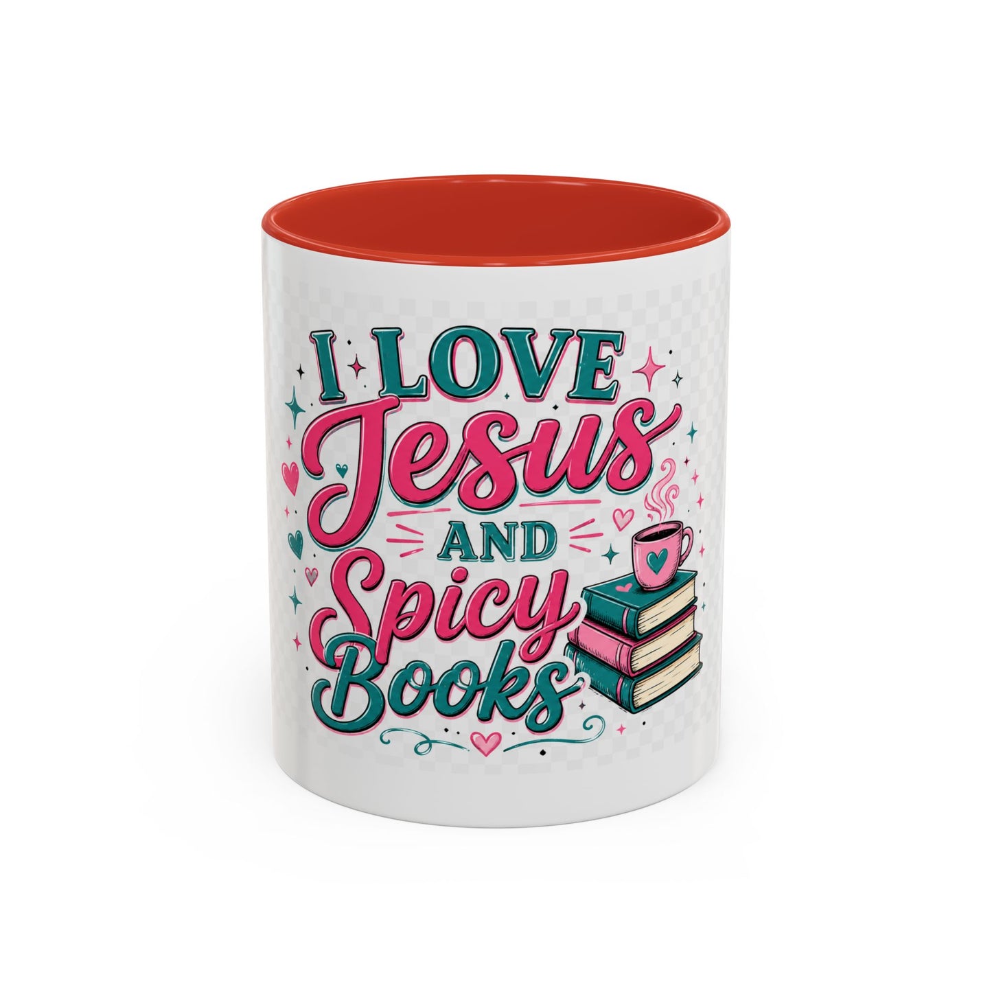 Coffee Mug — "I Love Jesus and Spicy Books" Christian Book Lover Gift