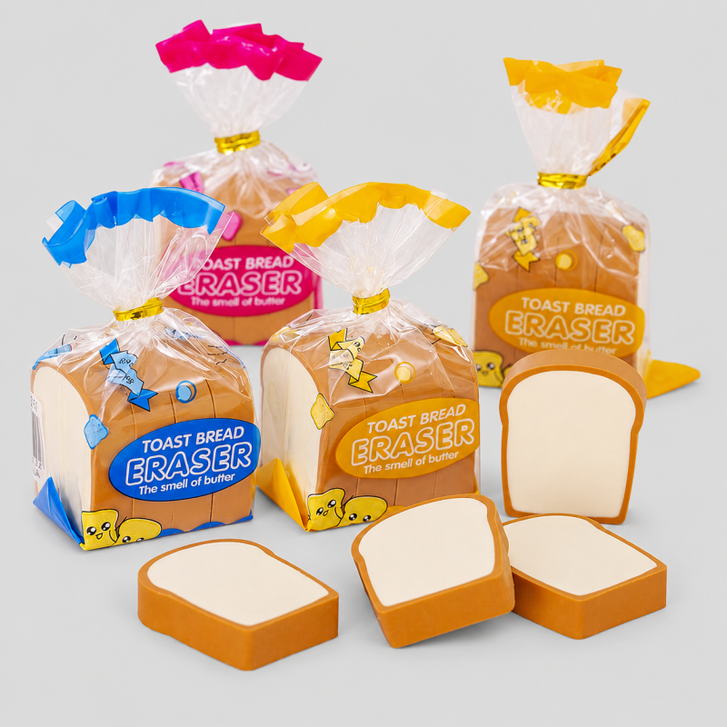 Toast Bread Shaped Eraser Set