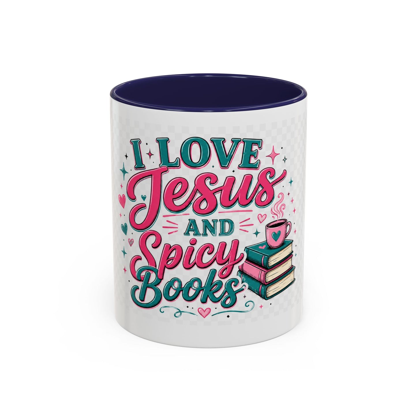 Coffee Mug — "I Love Jesus and Spicy Books" Christian Book Lover Gift