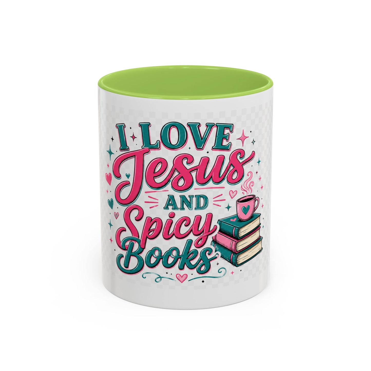 Coffee Mug — "I Love Jesus and Spicy Books" Christian Book Lover Gift