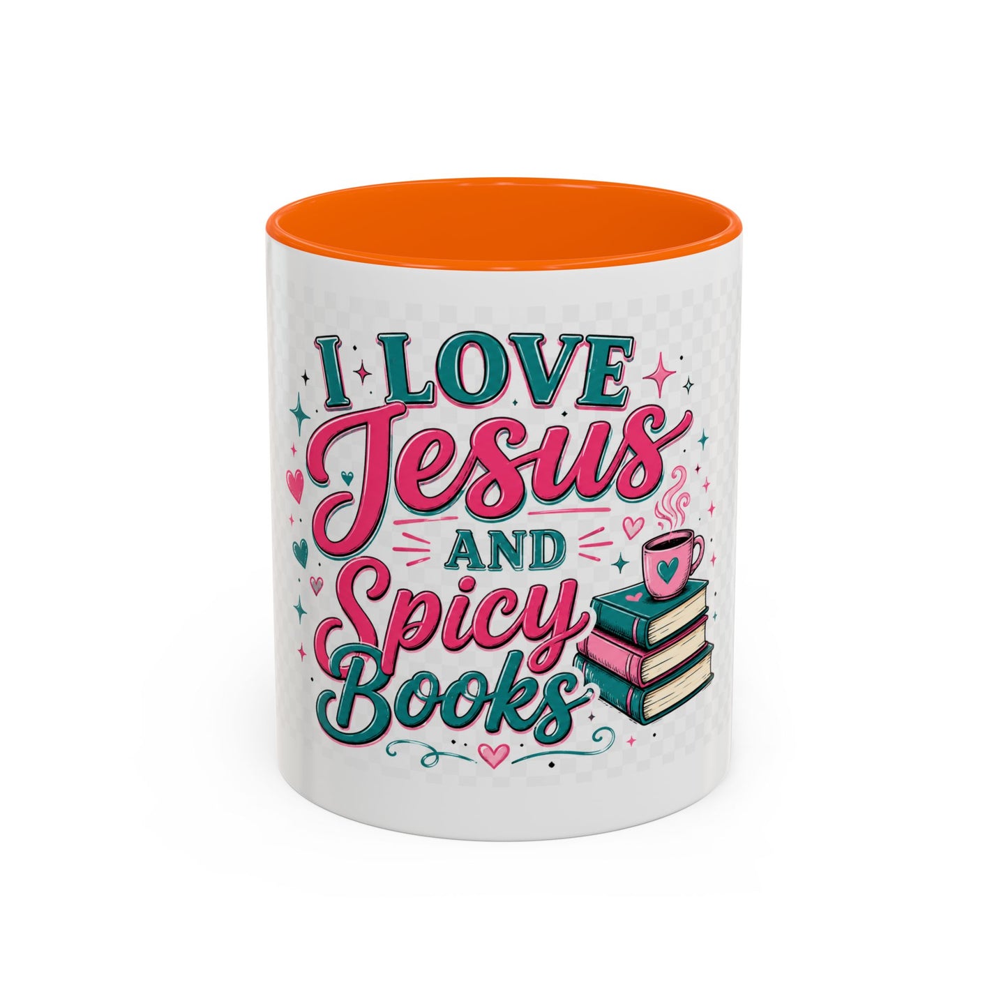 Coffee Mug — "I Love Jesus and Spicy Books" Christian Book Lover Gift