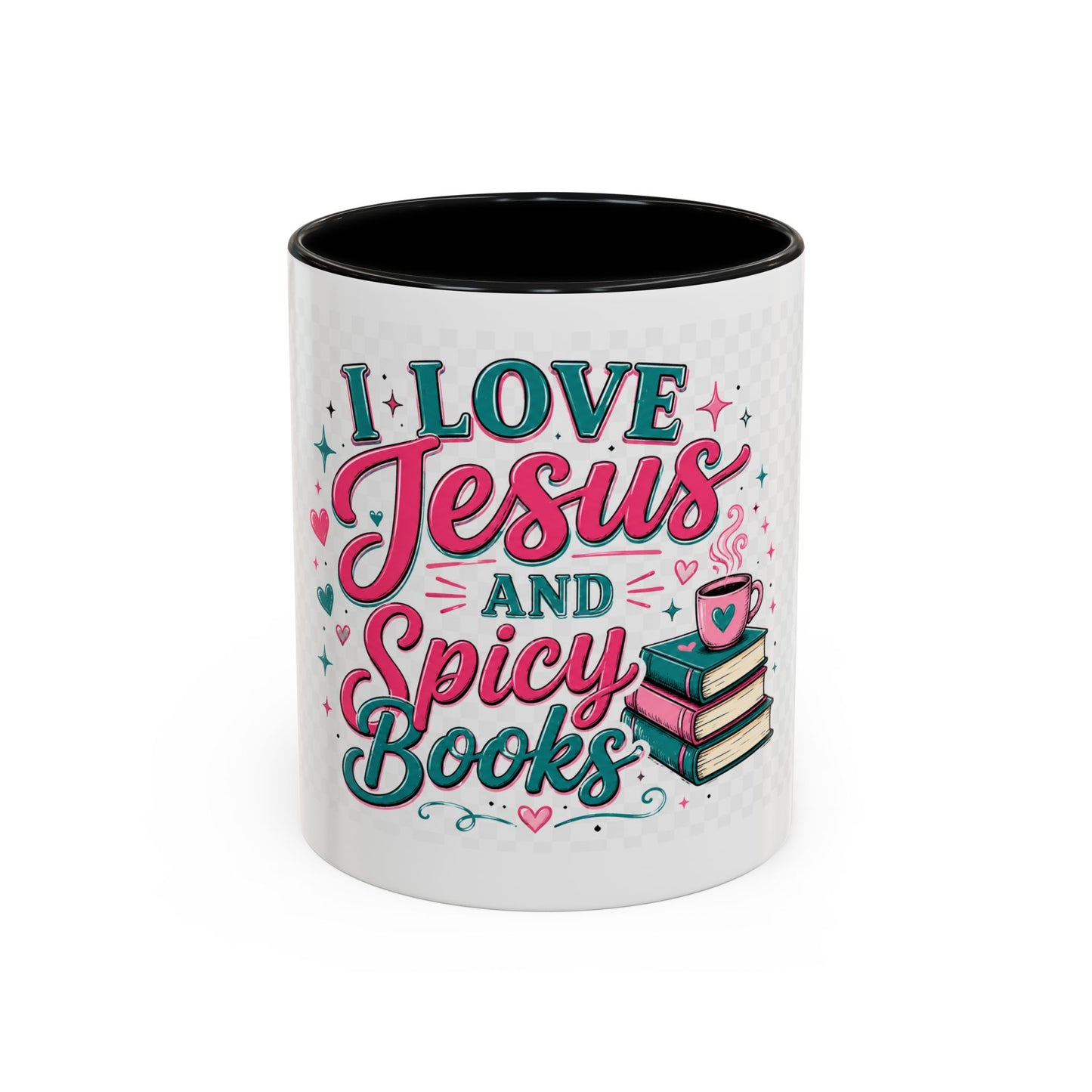 Coffee Mug — "I Love Jesus and Spicy Books" Christian Book Lover Gift