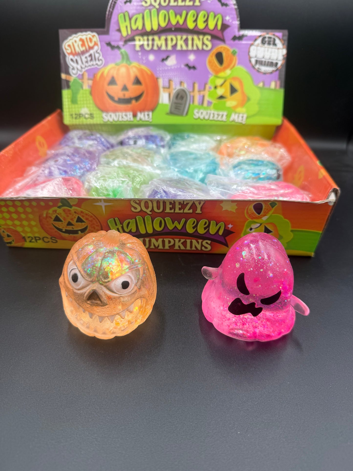 🎃👻 Halloween Glitter Squishies – Ghosts & Pumpkins