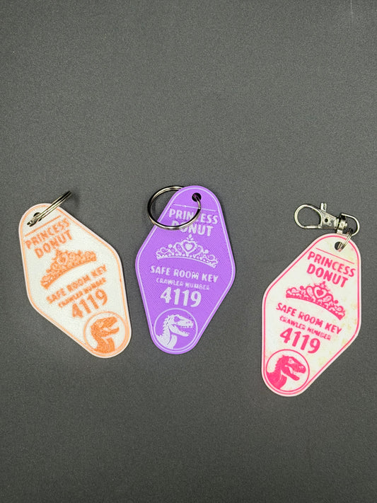 👑🦖 Princess Donut’s Safe Room Keychain — Room 4119