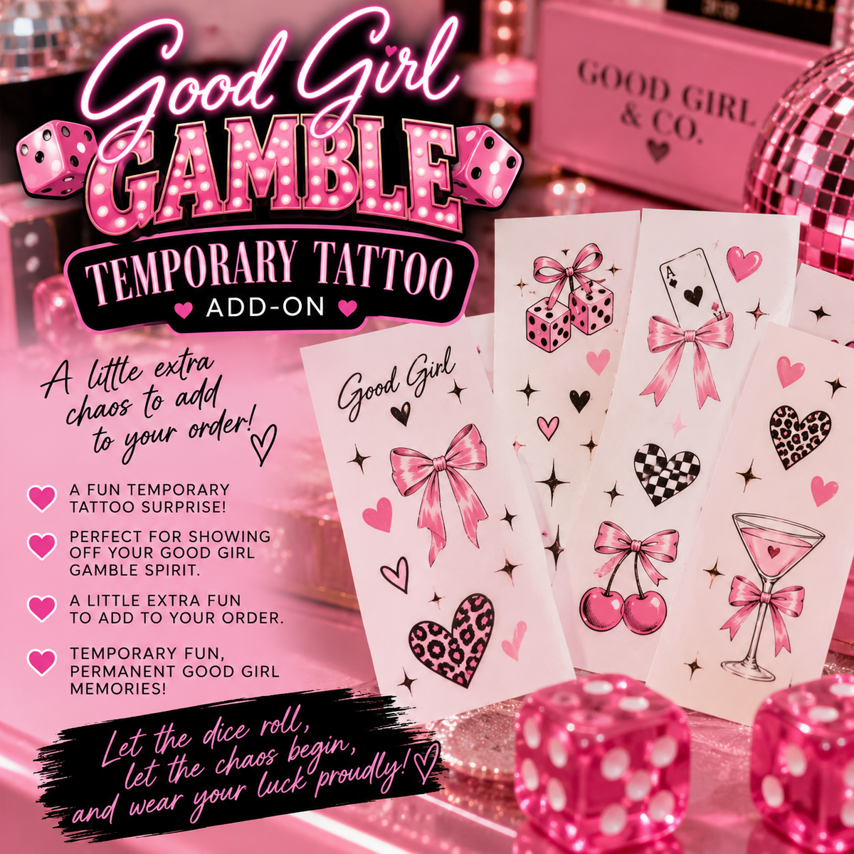 🎲 Good Girl Gamble – Temporary Tattoo Add-On ✨