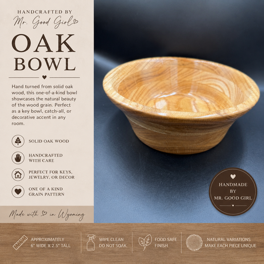 ✨ Handcrafted Oak Bowl ✨